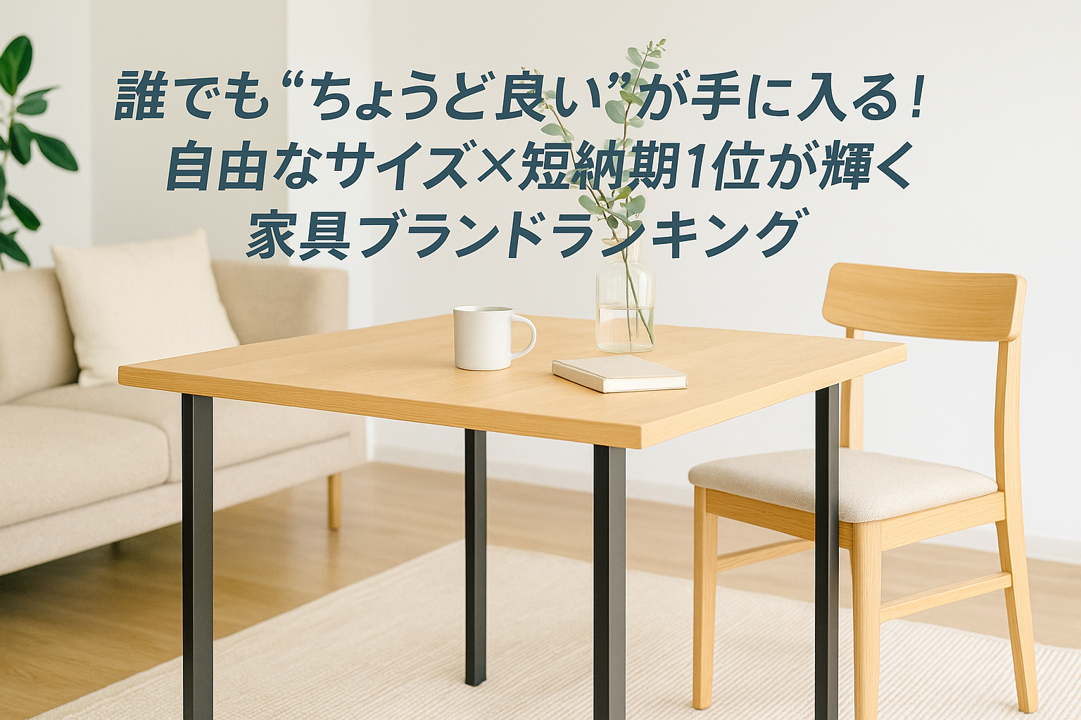 「誰でも“ちょうど良い”が手に入る！自由なサイズ×短納期1位が輝く家具ブランドランキング」